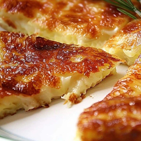 Fette di frico con un rametto di rosmarino